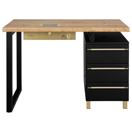 Biurko kosmetyczne Nero Essenza z pochłaniaczem VENTO PRO PLUS BY KAROLINA WAWAK