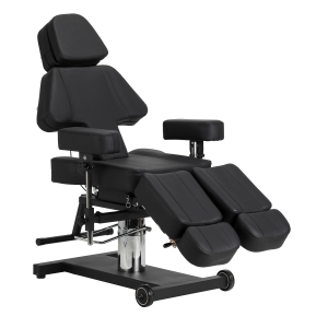 Fotel hydrauliczny do tatuażu Pro Ink 605 płynna regulacja czarny