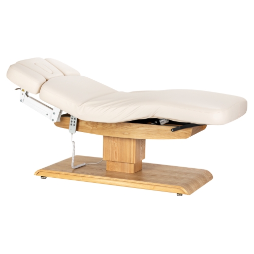 Leżanka SPA Sillon Relax kremowa z jasnobrązową podstawą