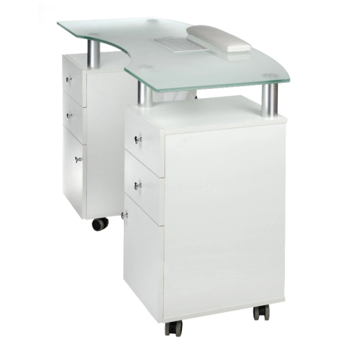Stolik do manicure +  pochłaniacz BD-3453+P BIAŁY