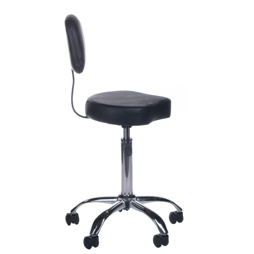 Taboret kosmetyczny z oparciem BH-7268 Czarny