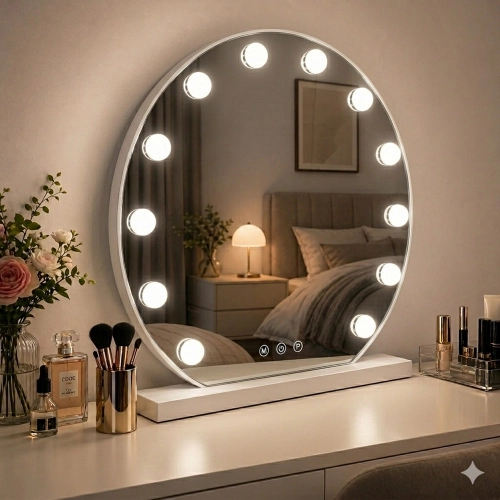 Lustro zdobione GLAMOUR LED 50cm