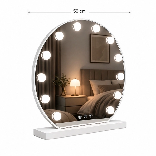 Lustro zdobione GLAMOUR LED 50cm