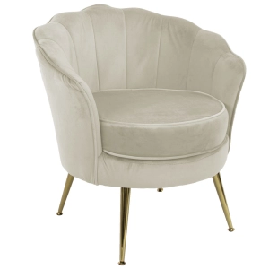 Fotel tapicerowany LUGANO BX-LE69 kremowy velvet