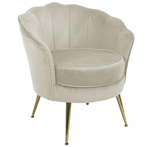 Fotel tapicerowany LUGANO BX-LE69 kremowy velvet