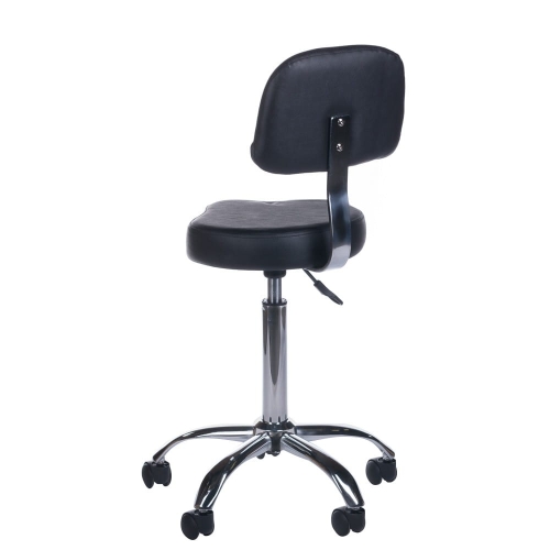 Taboret kosmetyczny z oparciem BH-7268 Czarny